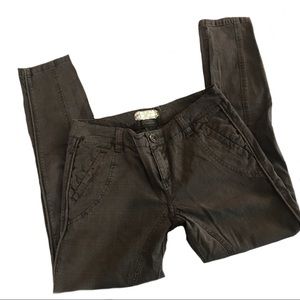 Free People Dark Brown Patterned Skinny Jeans Size 6
